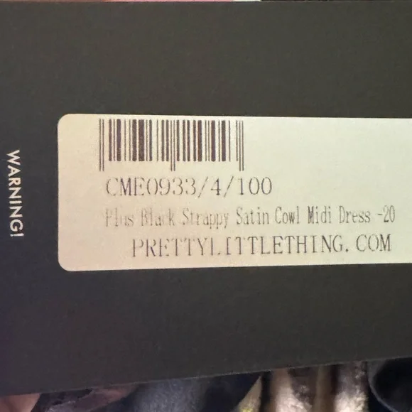 PrettyLittleThing Black Satin Cowl Neck Slip Dress XL NWT - Picture 6 of 6